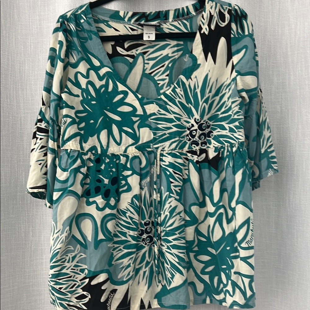Manuhealii Teal and Black Women's Top